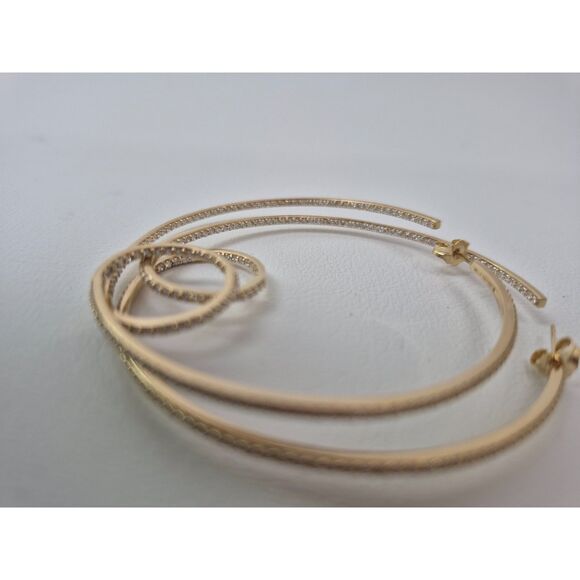 LANA Flawless Thin 14K Gold Hoop Earrings with Diamonds 55mm $5500+ - Picture 2 of 8